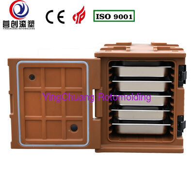 Buy YINGCHUANG OEM 75L Coffee Brown Handle Type Rotomolded Insulated Box, Thick PU Foam Hot & Cold Holding GN Pan Food Transport Cabinet For Catering Canteen Central Kitchen online manufacture