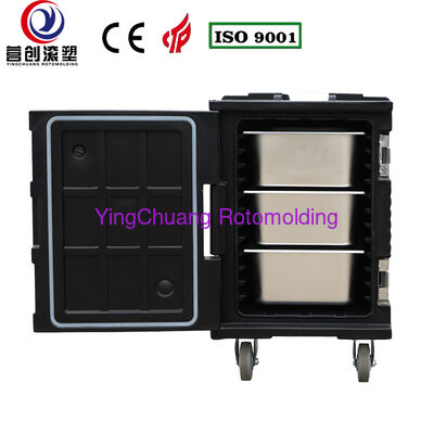 Buy YINGCHUANG OEM 90L Black Large Wheeled Rotomolded Large Insulated Box, Thick PU Foam Hot & Cold Holding GN Pan Food Transport Cabinet For Central Kitchen Catering Canteen online manufacture