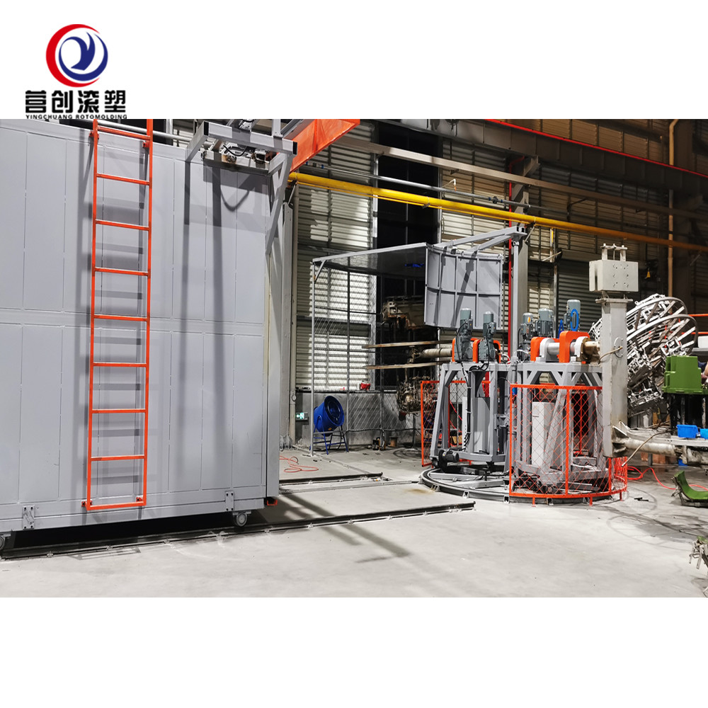 Industrial PLC Bi-Axial Shuttle Rotomolding Machine For Plastic Buckets ...
