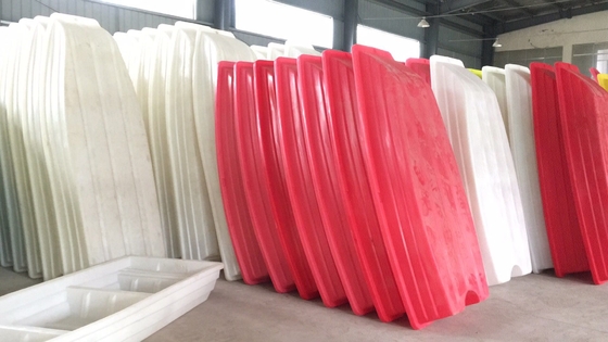 Red White Color Rotational Moulding Products / Plastic Fishing Boats