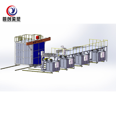 63KW Rotary Moulding Machine for PP/PE/HDPE/LLDPE 7000L Tank Volume