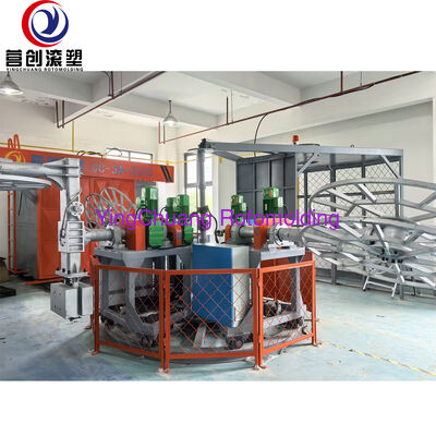 YINGCHUANG CC-3A-2000 Carousel Rotomolding Machine, Three Arm Rotary Industrial Rotational Molding Equipment For Hollow Plastic Products