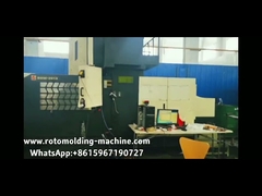 Fully automatic rotomolding equipment for the manufacture of large hollow products in water tanks