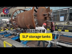 Steel lined plastic storage tanks produced by open flame swing machines