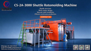 CS-2A-3000 Shuttle Rotational Molding Machine | Multi-Station Design with Easy & Accurate Manual Mol